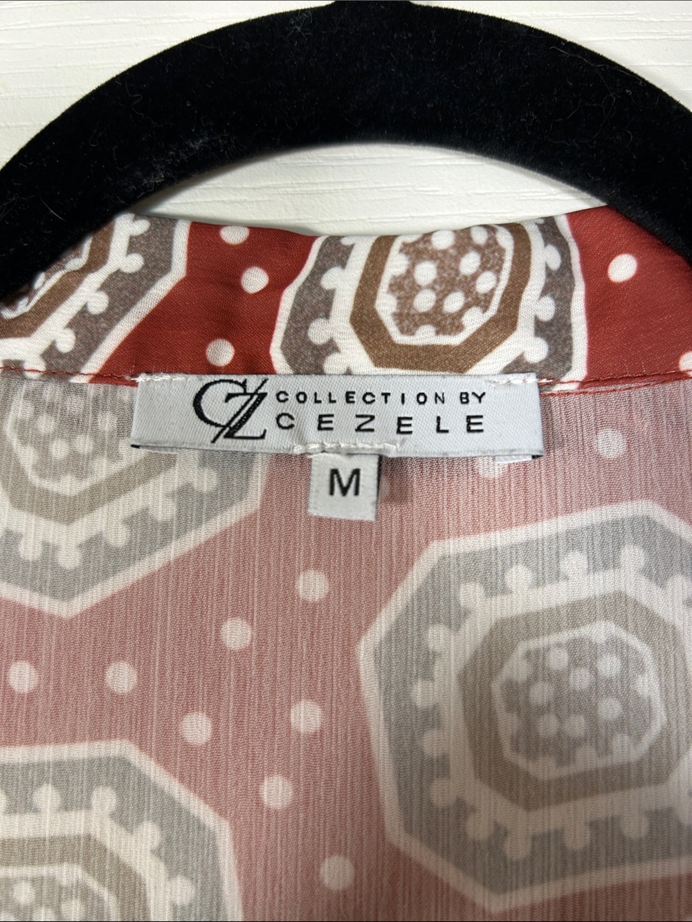 Sleeveless Rust Patterned Button-Front Maxi Dress Size M - Picture 2 of 6